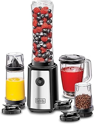 Mélangeur de sport black+decker 300 w et machine à smoothie 16 pièces