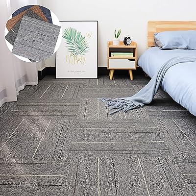 Ensemble de dalles de moquette auto-adhésives, robustes et durables, pour sol carré, 50x50cm