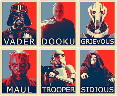 Affiches star wars villains hope ensemble de 6 images