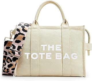 Sac fourre-tout pour femme, sac à main en toile avec larges bretelles colorées