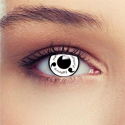 Lentilles de contact annuelles jetables de couleur blanche souple avec étui - sasuke