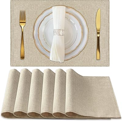 Ensemble de nappes de salle à manger uplife résistantes à la chaleur, 6