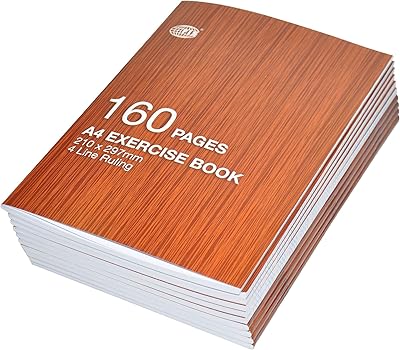 Ensemble de cahiers lignés fes a4 4 lignes - 160 pages - 10