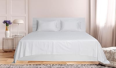 King size, tissu en coton, motif rayé, blanc - ensembles de couvre-lit. Diaytar : Où vos envies rencontrent votre budget