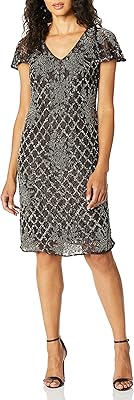 Robe courte à col en v pour femme avec dentelle et détails