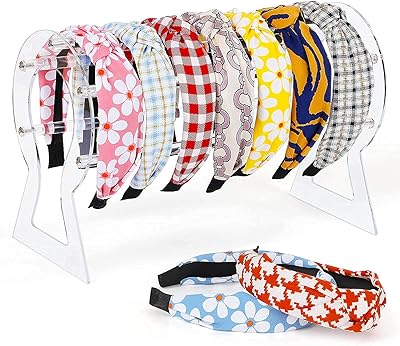 Support de bandeau présentoir de cerceaux à cheveux en acrylique organisateur d'attaches