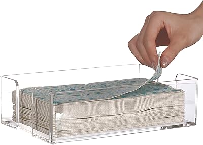 Porte-serviettes de cuisine transparent en acrylique panier à serviettes pour invités