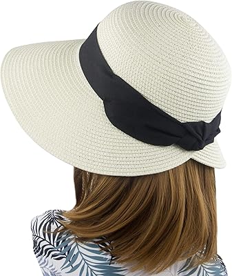 Chapeau de soleil en paille pliable à large bord pour femmes, chapeaux d'été