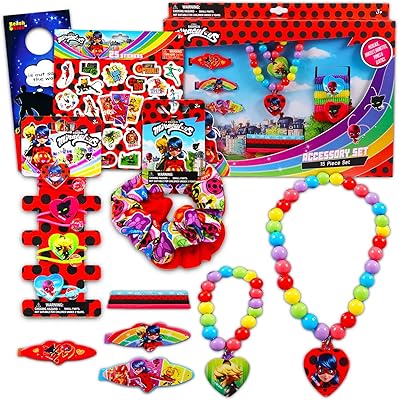 Ensemble d'accessoires pour cheveux miraculous ladybug - ensemble comprenant des élastiques à cheveux