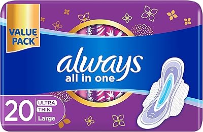 Always all in one serviettes hygiéniques de nuit ultra fines avec ailes 20