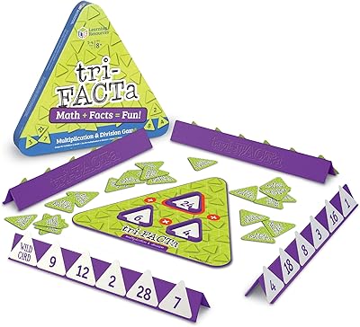 Jeu de mathématiques de multiplication et de division tri-facta homeschool de learning resources