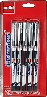 Stylo à bille violoncelle 0,7 mm, lot de 5, noir, cebflow75bl