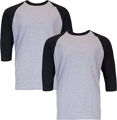 T-shirt 3-4 raglan en coton épais gildan pour hommes style g5700 paquet