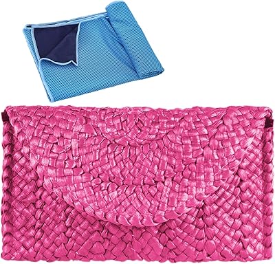 Vintfun® pochettes en paille pour femmes sacs de plage d'été sacs à main
