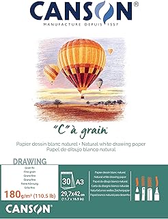Carnet de croquis canson ca green a3 180 g/m2, 30 feuilles, texture grain