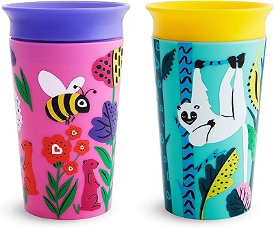 Munchkin miracle 360 ​​​​​​wild love training cup 9 oz/266, lot de 2, imprimé