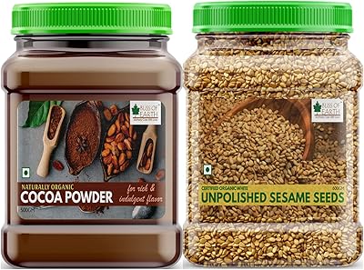 Bliss of earth combo de poudre de cacao noir naturellement biologique (500 g)
