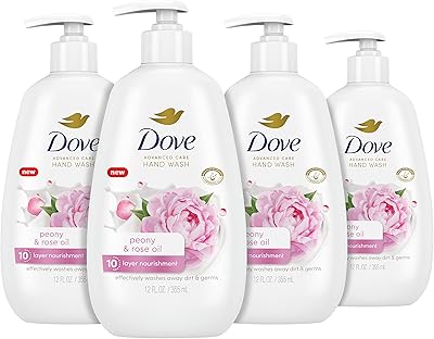 Lavage des mains dove advanced care à l'huile de pivoine et de rose
