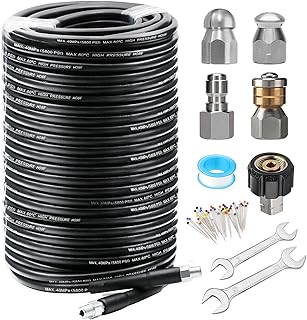 Kit de jet d'égout de 200 pieds pour nettoyeur haute pression, tuyau