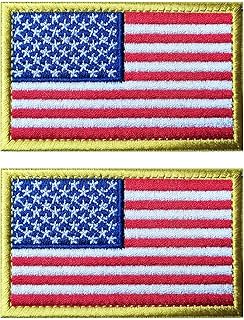 Patch tactique militaire brodé drapeau américain avec bande velcro adhésive - 2 pièces