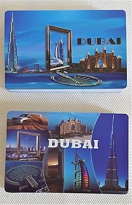 Jeu de 2 cartes à jouer en plastique, cartes souvenirs de dubaï, cartes