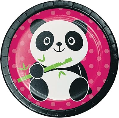 Assiette à déjeuner panda de conversion créative, 8 pièces, diamètre 7 pouces