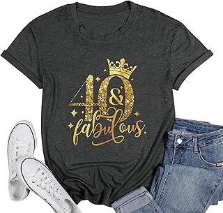 Chemises de 40e anniversaire pour femmes t-shirt vintage et graphique cool