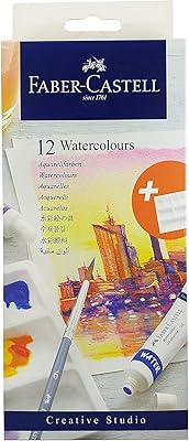Ensemble de tubes d'aquarelle faber-castell creative studio, 12 x 9 ml