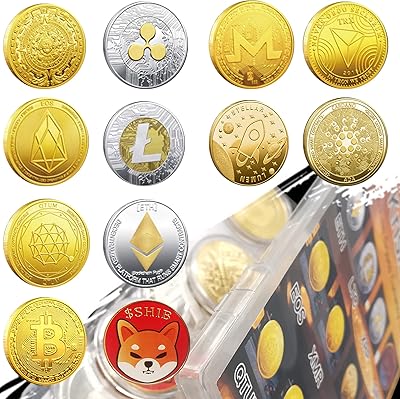 Coffret cadeau de collection de bitcoin chrysler 12 pièces chaque pièce d'or différente