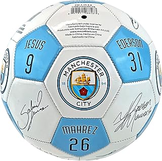 Football officiel du manchester city fc avec autographes et numéros de joueurs, taille