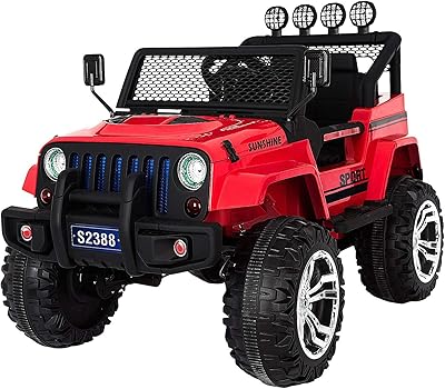 Voiture jeep dorsa à piles 12 v pour enfants, rouge