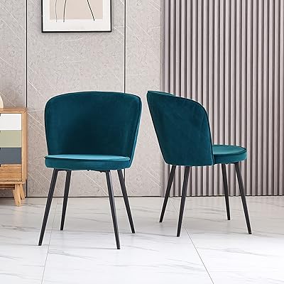 Ensemble de chaises de salle à manger inbecca en velours bleu sarcelle