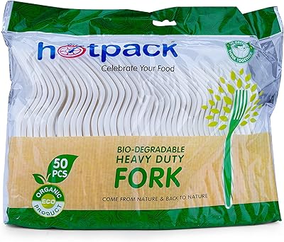 Fourchettes à chaud en plastique blanc, 50 pièces
