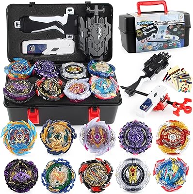 Battle top burst gyro toy set 10 balles rotatives 2 lanceurs jeu