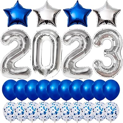 Décorations de ballons de remise de diplôme 2022 fournitures de fête argentés 2022