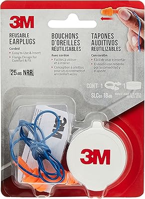 Bouchons d'oreilles filaires réutilisables 3m, 90586h1-dc, 1 paire avec étui/paquet