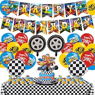 Décorations de fête d'anniversaire anemline hot wheels cadeaux wheels avec bannière