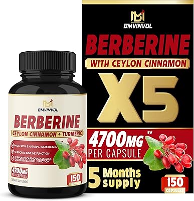 Complément alimentaire berbérine 4700 mg approvisionnement 5 mois haute efficacité avec cannelle