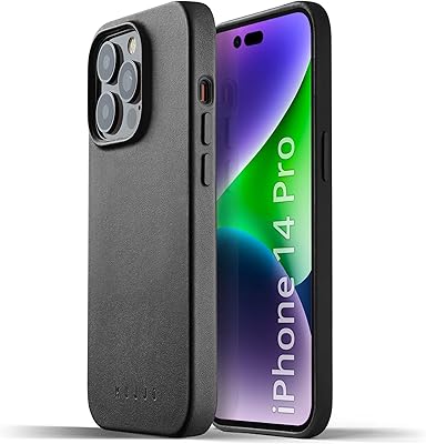 Coque entièrement en cuir mojo pour iphone 14 pro avec magsafe (noir)