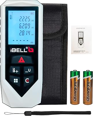 Ebel dm60-01 mesure laser classique 196 pieds/60 mètres avec écran lcd rétroéclairé