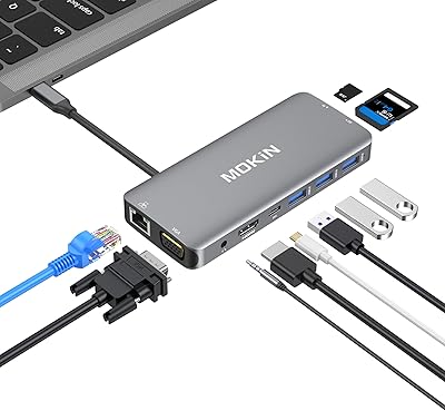 Adaptateur multiport usb c dongle portable 10 en 1 avec hdmi