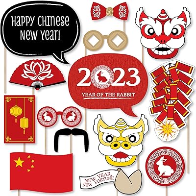 Ensemble d'accessoires pour photomaton big dot of happiness 2021 du nouvel an chinois