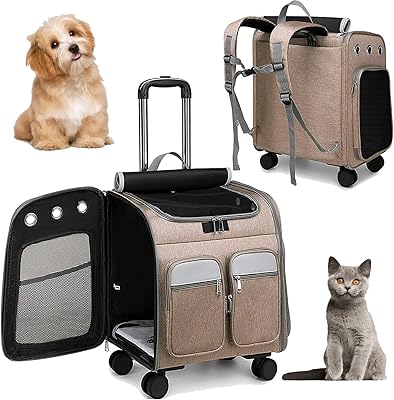 Sac à dos de transport pour chat avec roulettes sac