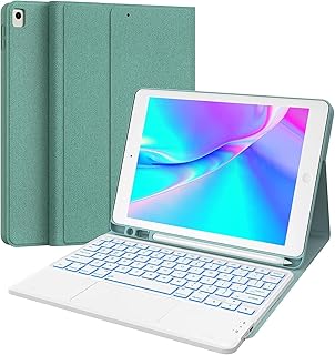 Clavier chisuna pour ipad 9e génération rétroéclairage 7 couleurs trackpad multi-touch