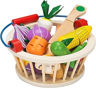 Ensemble de jouets magnétiques en bois victostar pour couper des fruits, des légumes