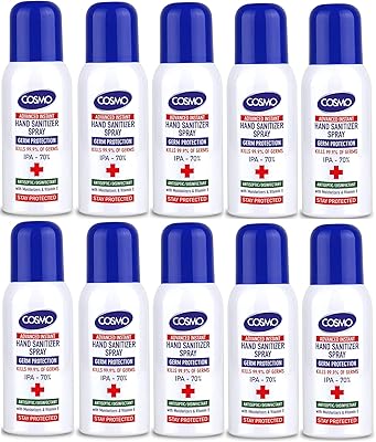 Spray désinfectant instantané pour les mains cosmo advanced, 100 ml, paquet de 10