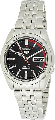 Montre analogique seiko 5 pour homme avec bracelet en acier inoxydable, modèle snk375k