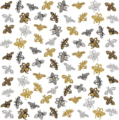 Olicraft 128 pièces de remplissage en résine pour décoration d'ongles d'abeille, 4 par