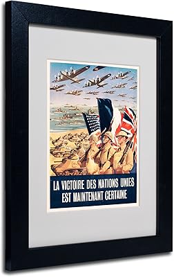 Affiche de propagande de la seconde guerre mondiale avec cadre noir, 11" x