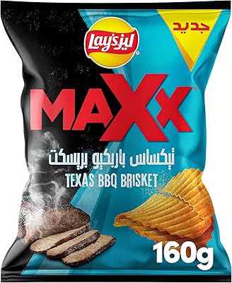 Croustilles lay's max texas saveur barbecue, 160 g, jaunes